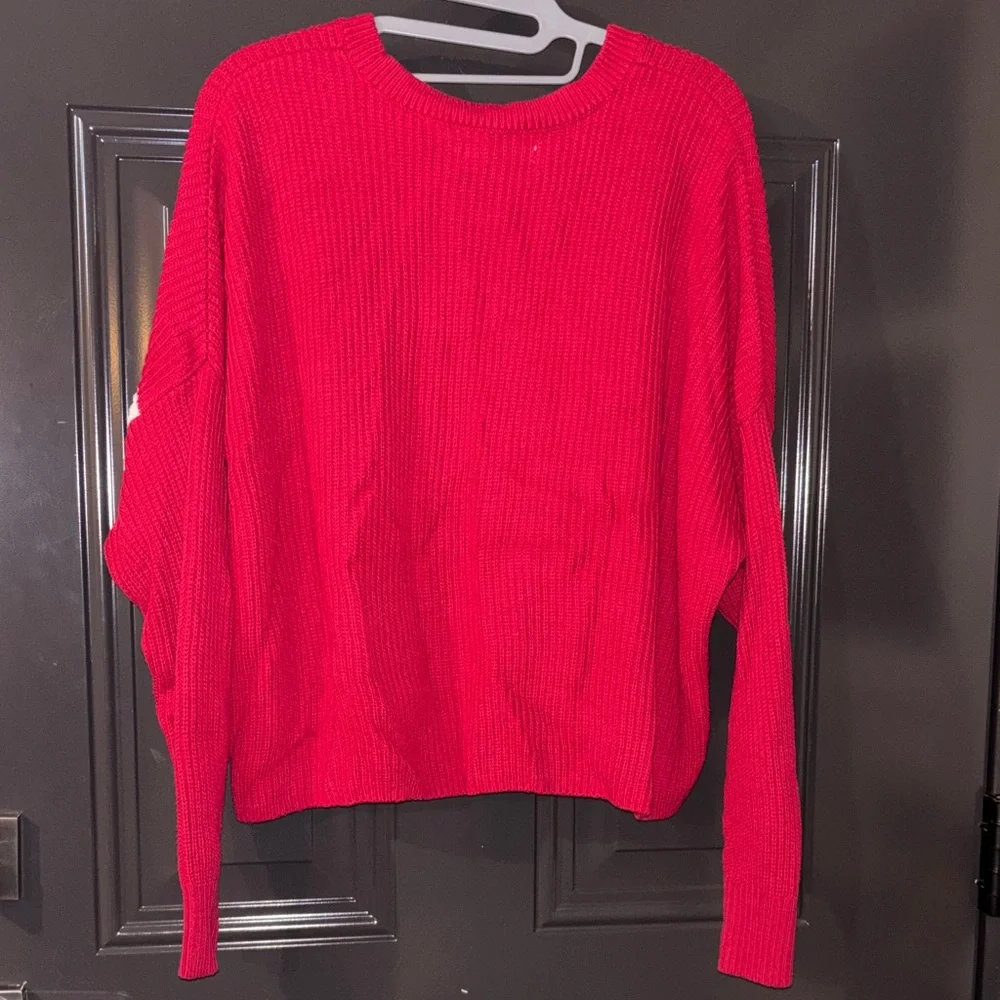 Hollister Red and White Striped Sweater women’s size small